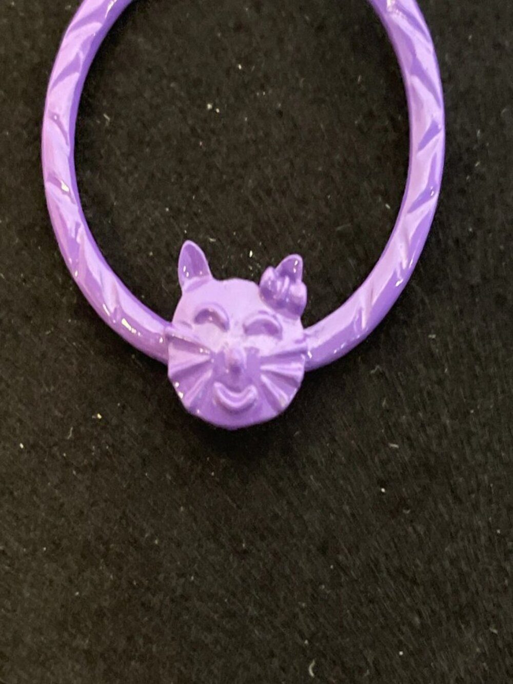 Purple Cat Hoop Earrings Enamel Kitten Kitty Animal Silhouette Jewelry Gift - Picture 5 of 7
